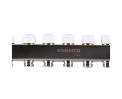 ROMMER RMS-1201-000008 ROMMER Коллектор из нержавеющей стали с расходомерами, с клапаном вып. воздуха и сливом 8 вых.