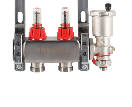 ROMMER RMS-1210-000002 ROMMER Коллектор из нержавеющей стали в сборе с расходомерами 2 вых.