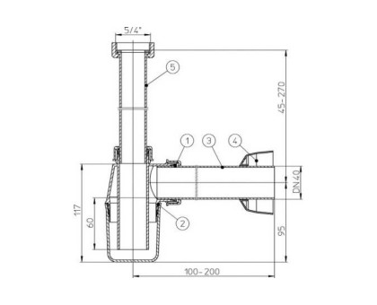 Сифон Hutterer & Lechner для моек с декоративной розеткой, DN 40